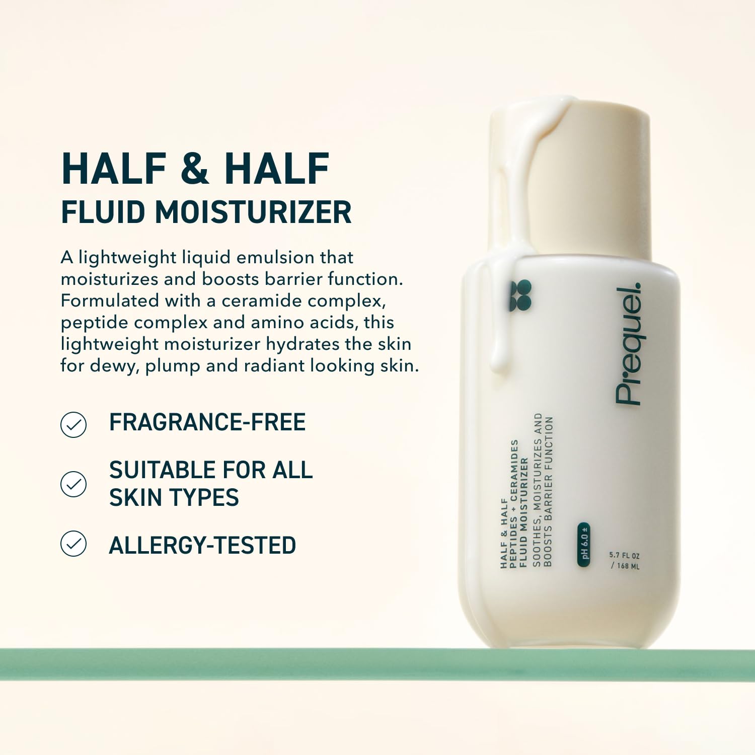 Prequel Skin Half and Half: dispensador, textura suave y absorción rápida