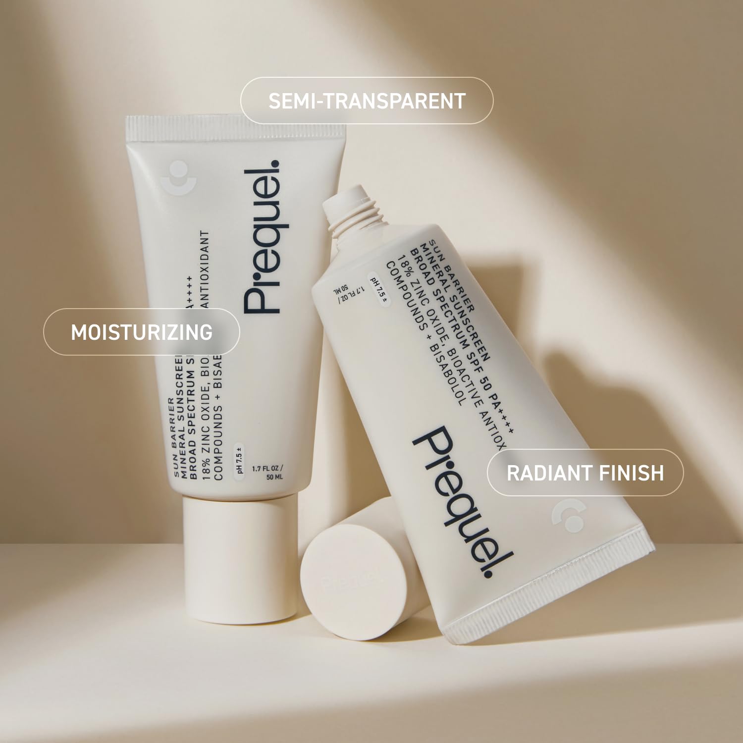 Ingredientes antioxidantes calmantes en Prequel Skin Sun Barrier