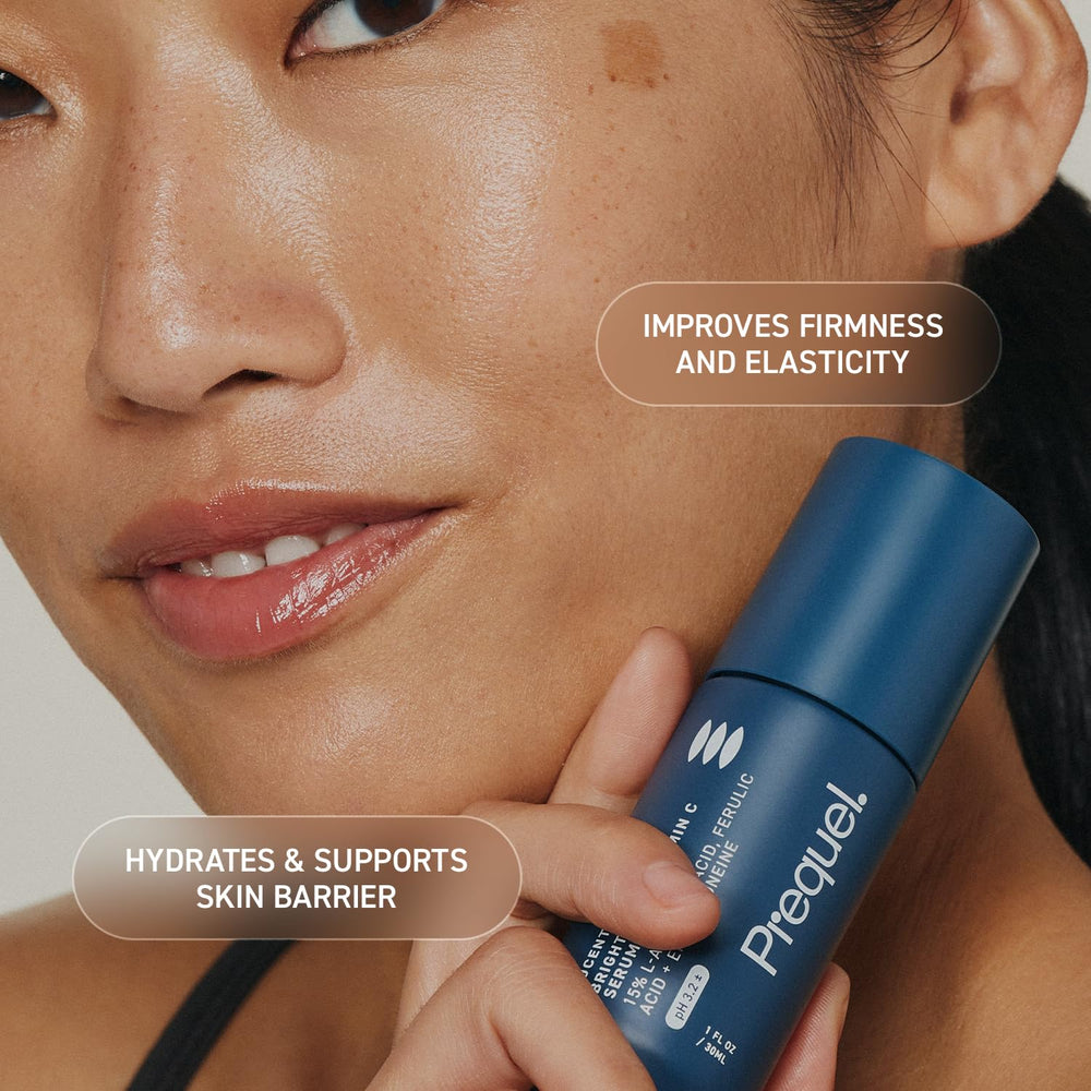 Prequel Skin Lucent-C Serum, aplicacion rostro para tono uniforme.