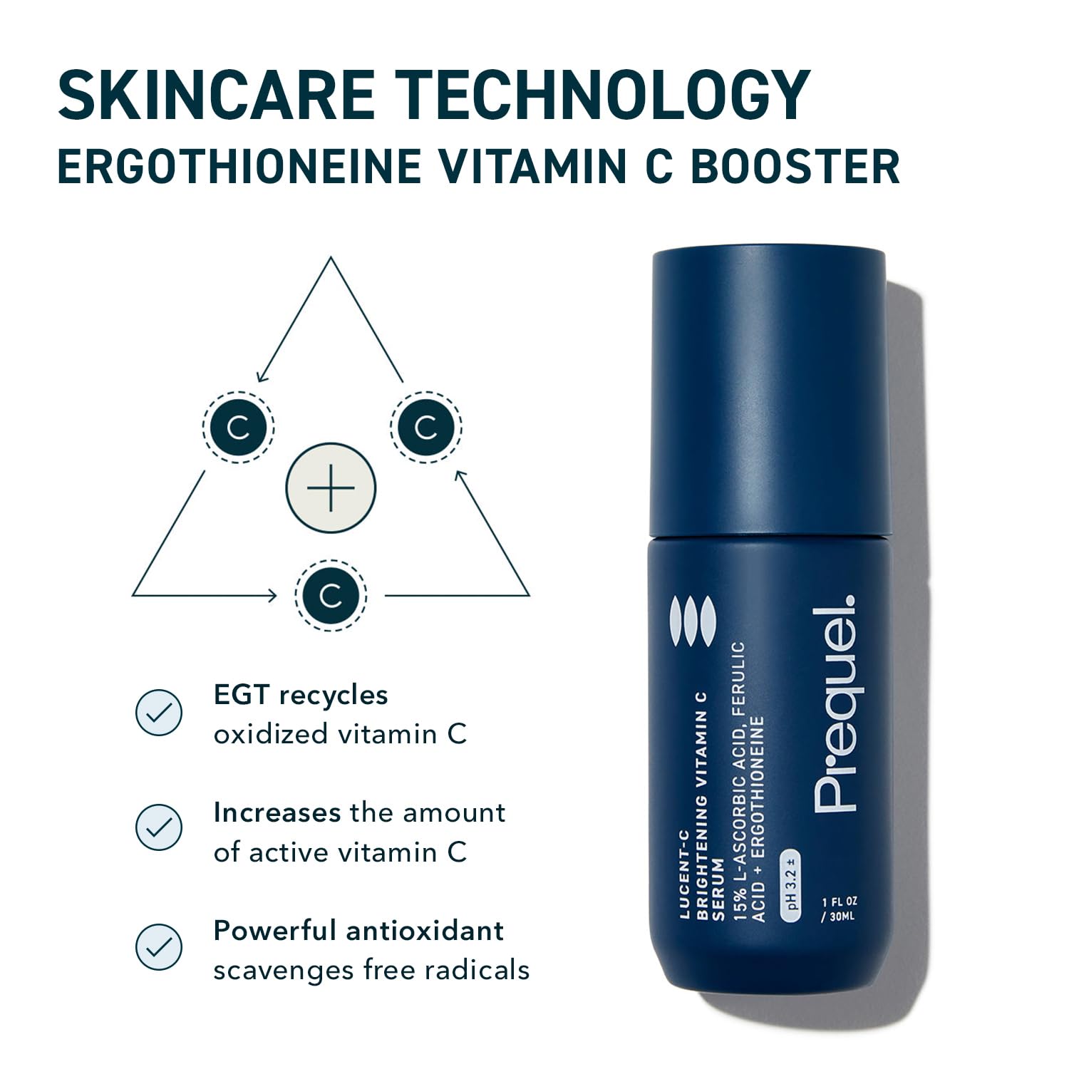 Prequel Skin Lucent-C Serum, textura suave que se absorbe rápidamente.