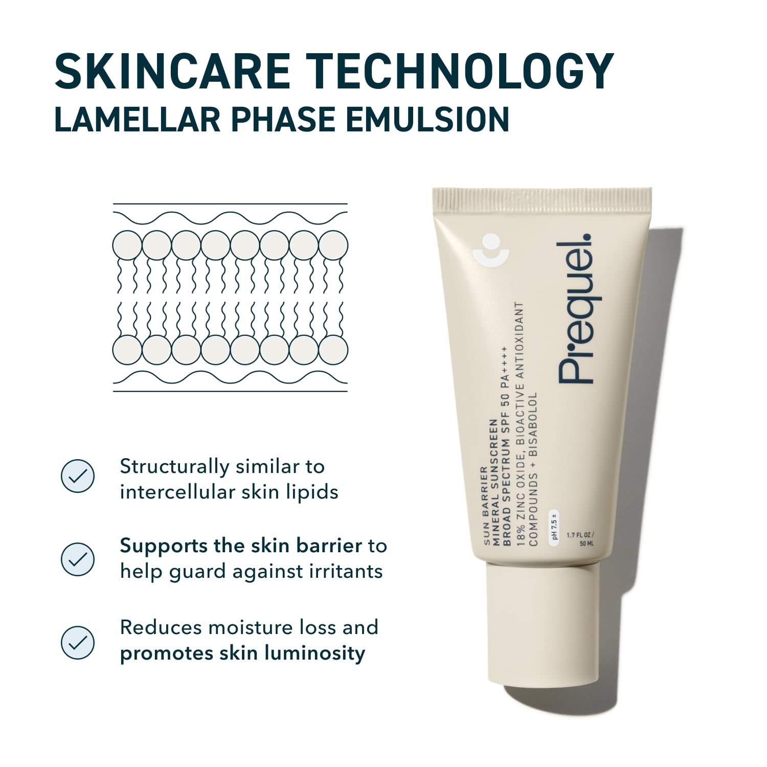 Óxido de zinc de alta pureza en Prequel Skin Sun Barrier