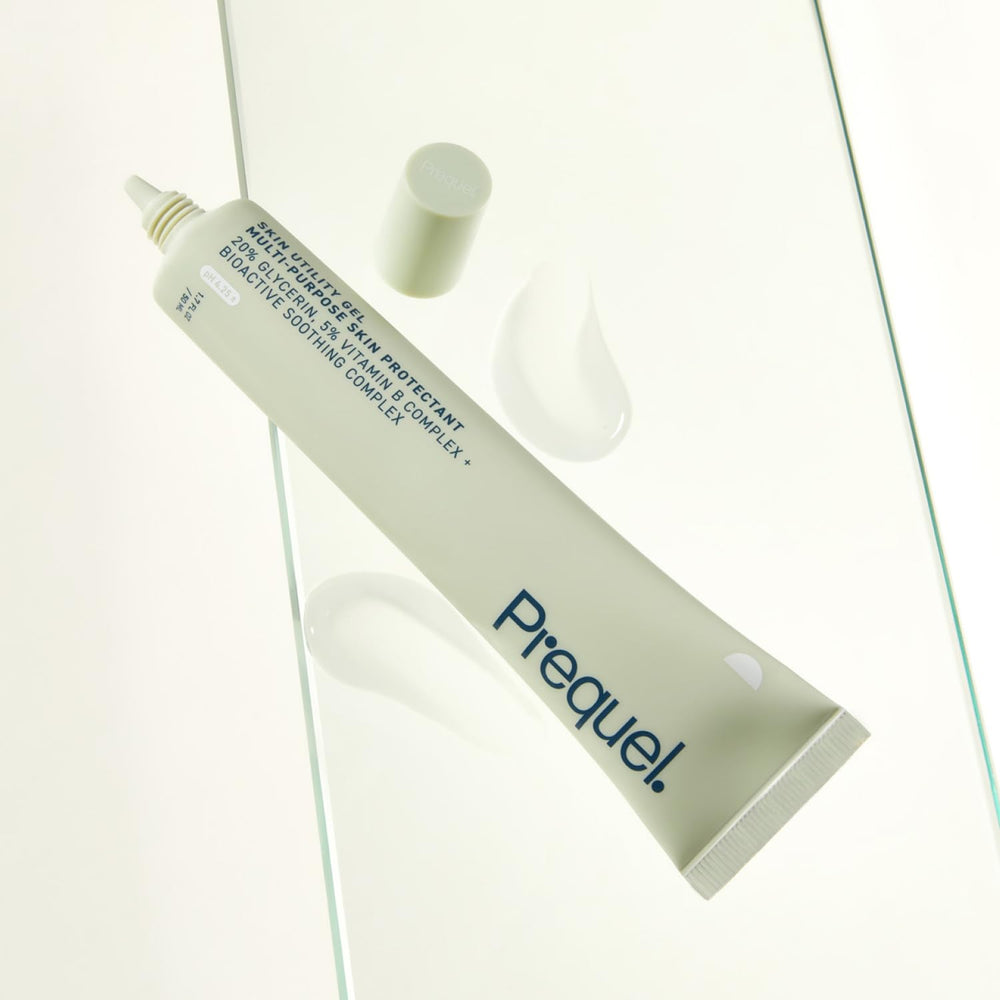 Prequel Skin Utility Gel, envase 2oz cómodo para retoques en cualquier momento.