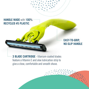 Cuchillas de titanio de Preserve Shave para un corte preciso y cómodo.