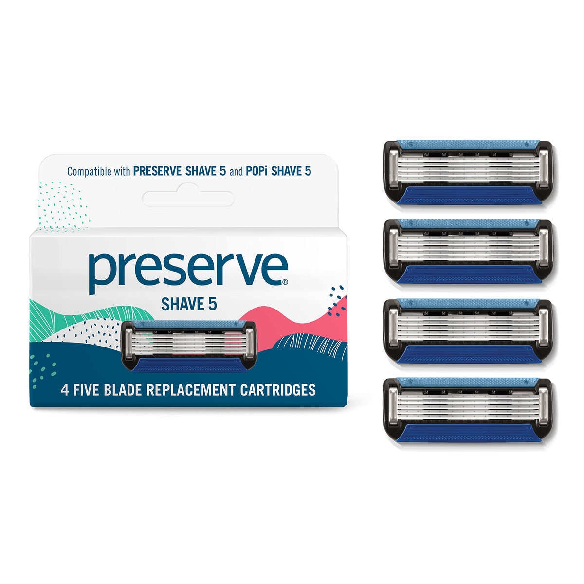 Preserve Shave 5: hojas cerámicas para deslizamiento suave y cómodo.
