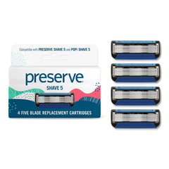 Preserve Shave 5: hojas cerámicas para deslizamiento suave y cómodo.