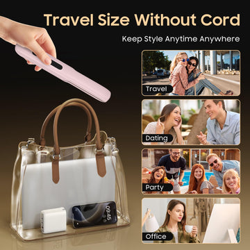 Prettrans plancha pelo inalambrica, bolsa de viaje incluida para transporte seguro.