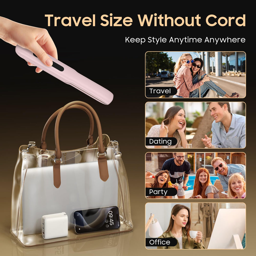 Prettrans plancha pelo inalambrica, bolsa de viaje incluida para transporte seguro.