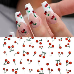 Pretty Diva diseño cereza cristal para uñas, añade un toque glamoroso.
