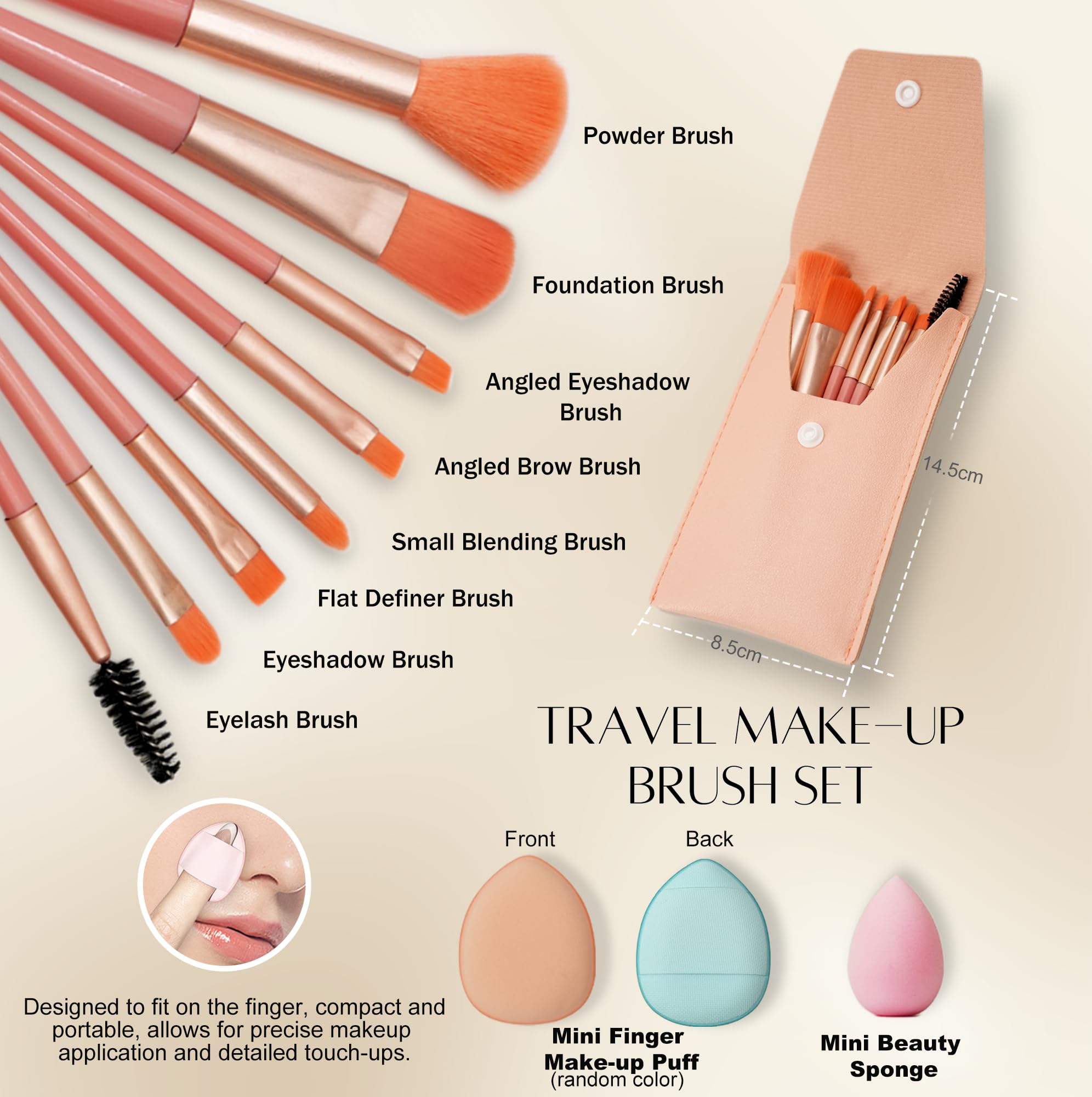 Esponjas y brochas PrettyCare para retoques rápidos y suaves