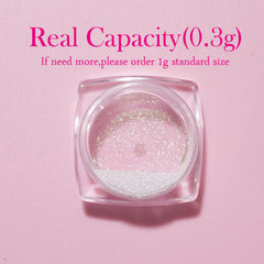 Polvo cromado Sirena Unicornio de PrettyDiva para uñas con acabado iridiscente.