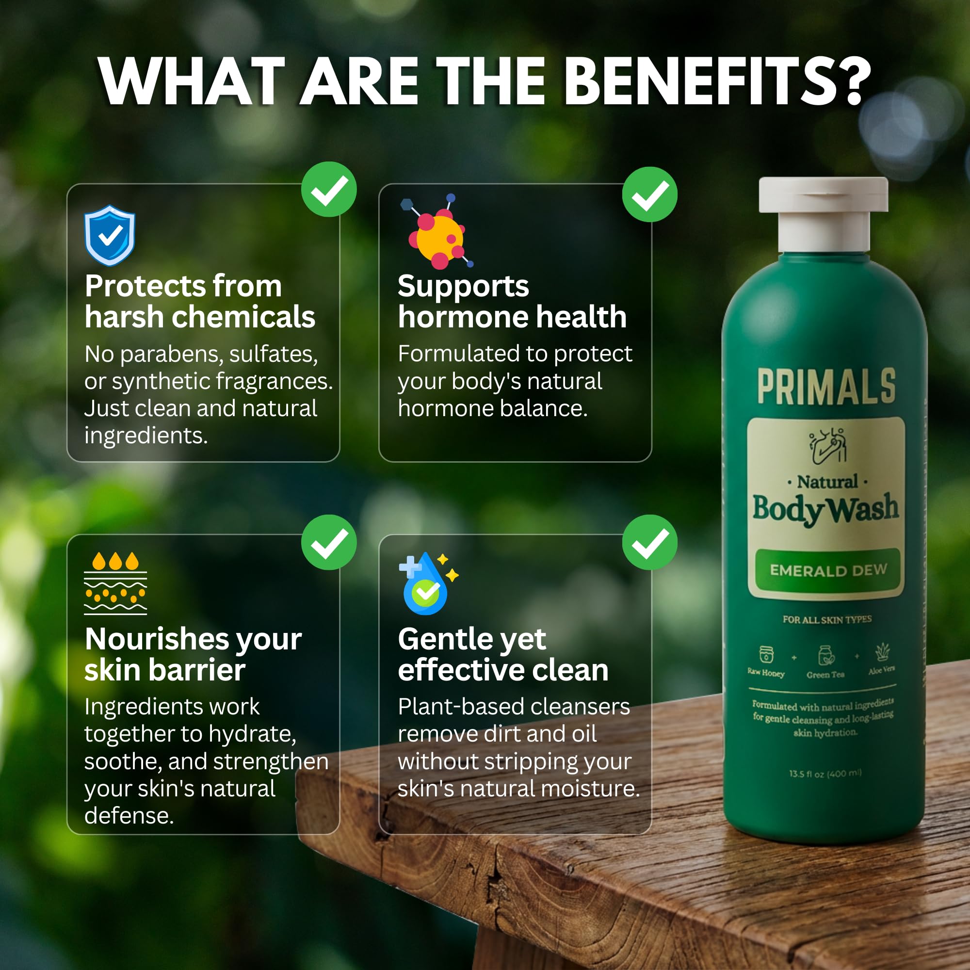 PRIMALS Hydratation – Texture légère et confort durable après douche.