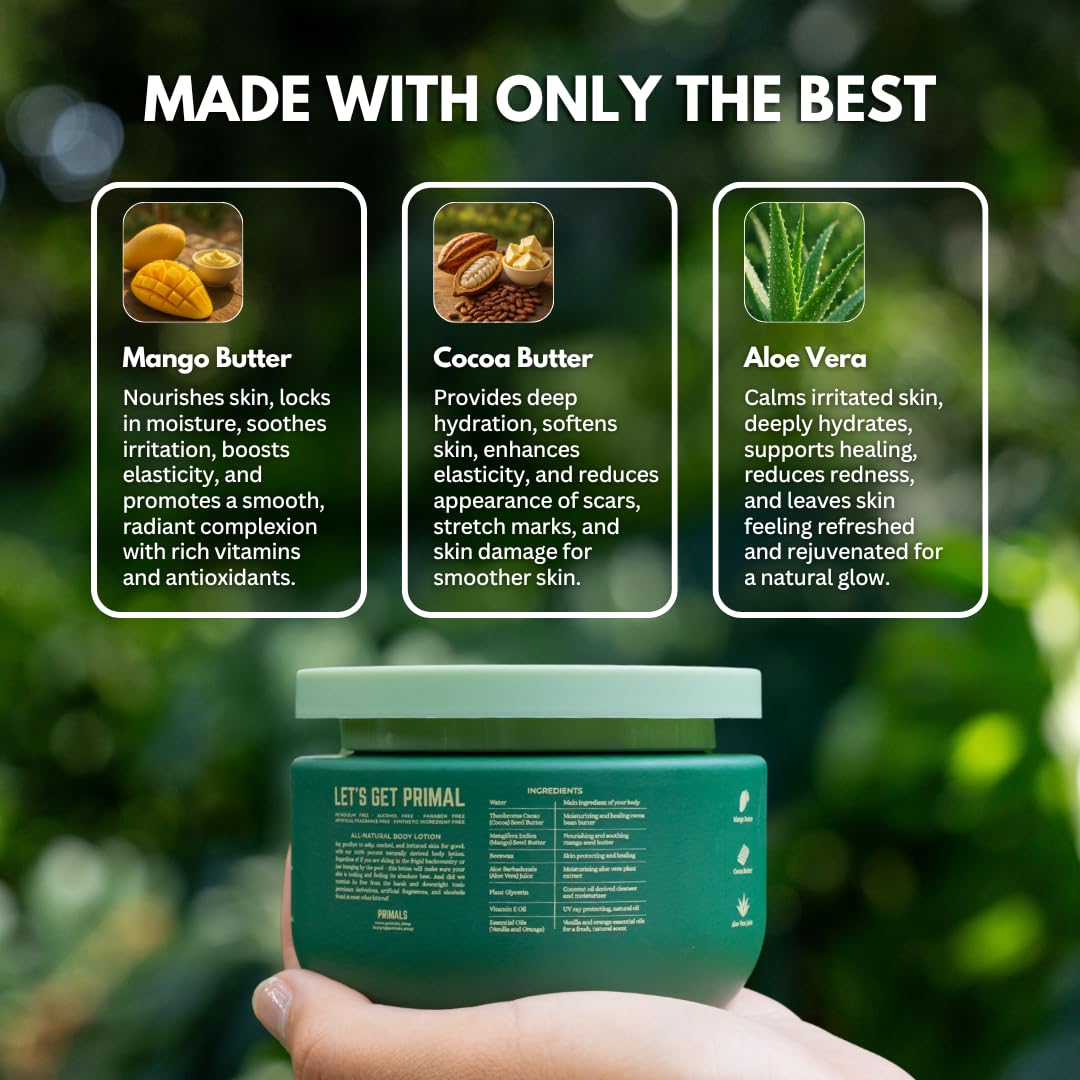 Ingredientes naturales: aloe vera y vitamina E en PRIMALS.