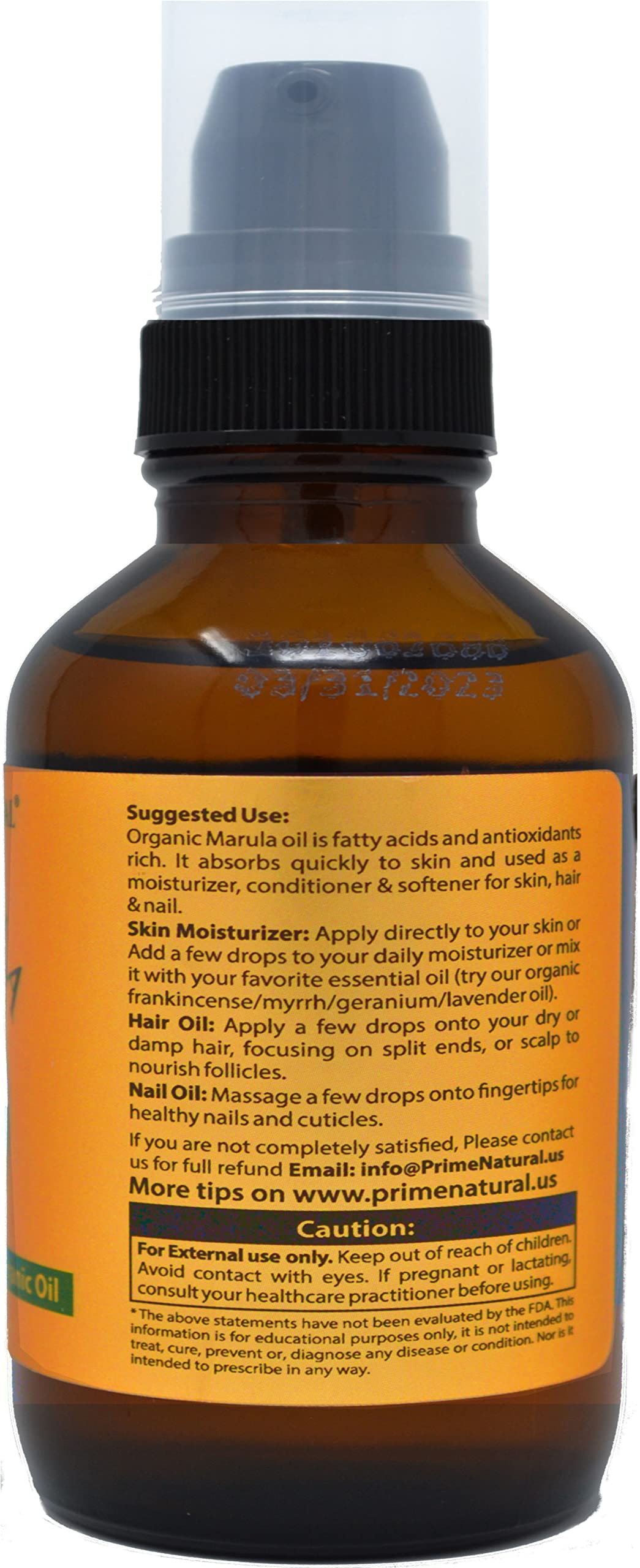 Prime Naturel Marula Oil: pipette-doseuse pour application contrôlée