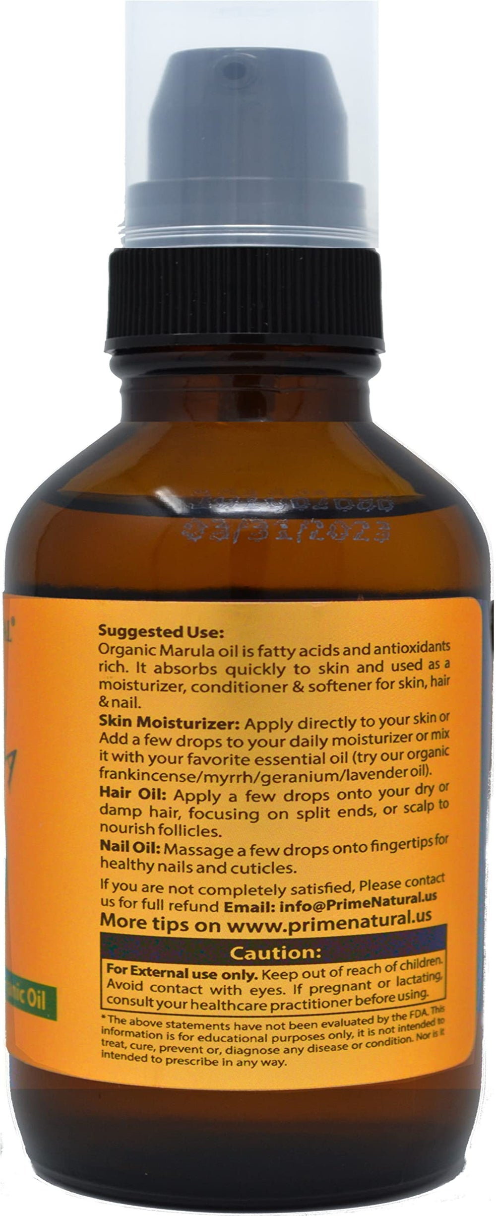 Prime Naturel Marula Oil: pipette-doseuse pour application contrôlée