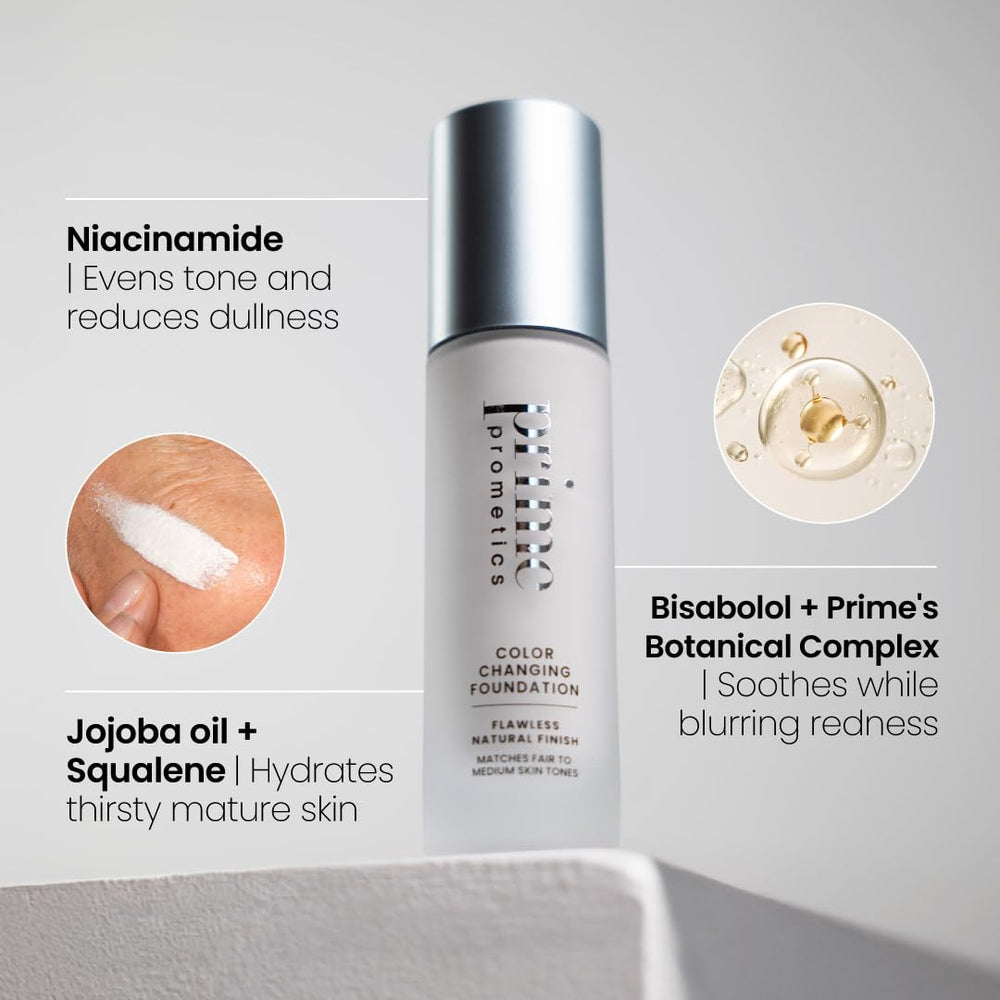 Prime Promettings Foundation, hidratacion botanica para piel sensible