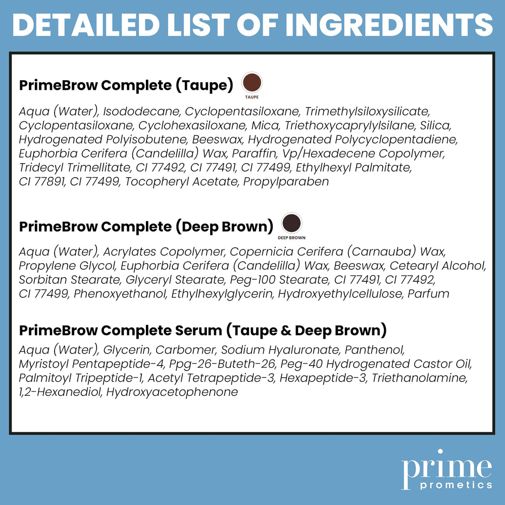 Antes y después con Prime Prometics PrimeBrow Complete para un acabado pulido
