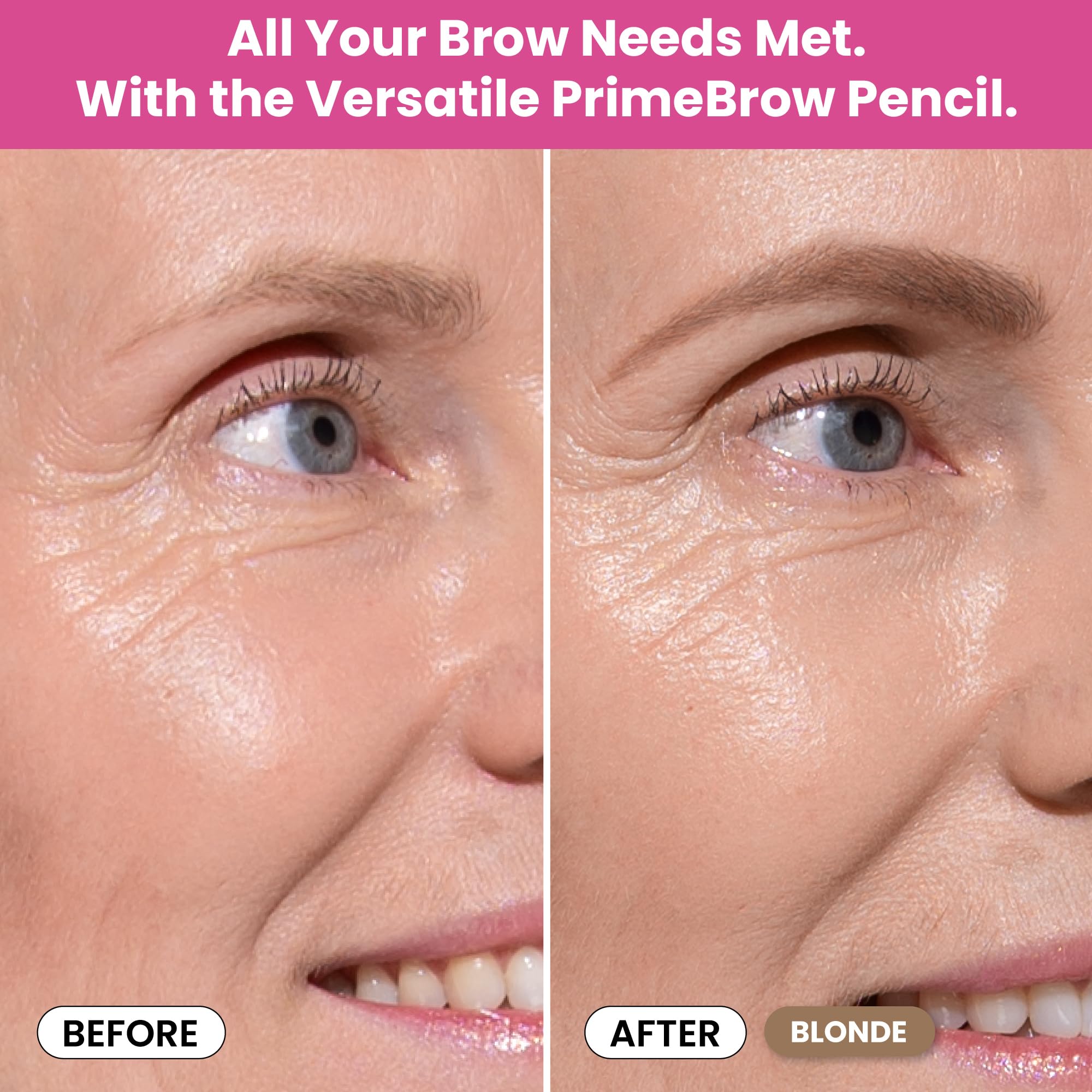 Fórmula resistente al agua de Prime Prometics PrimeBrow Pencil, acabado duradero.