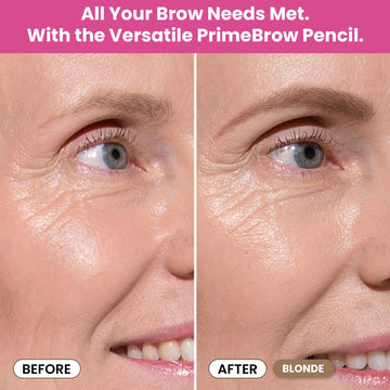 Fórmula resistente al agua de Prime Prometics PrimeBrow Pencil, acabado duradero.