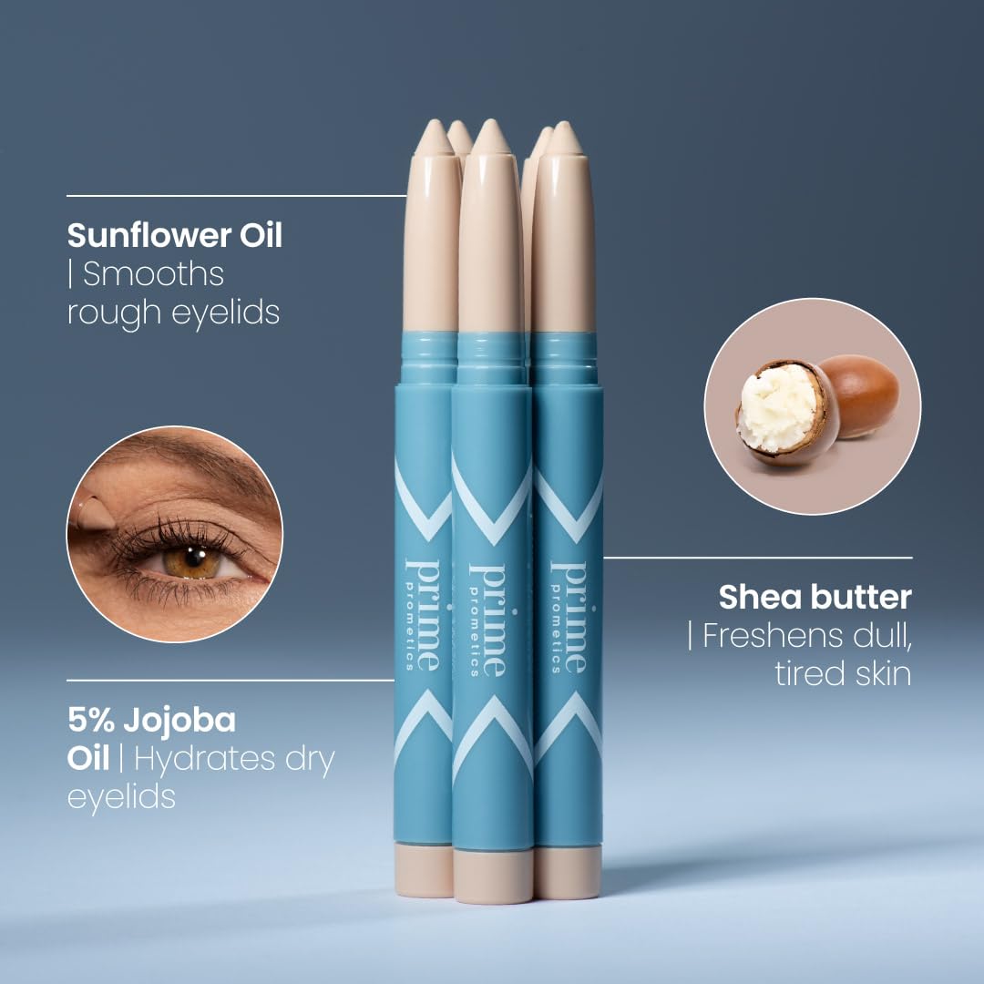 PrimeEyes cuida la piel con jojoba y karité.