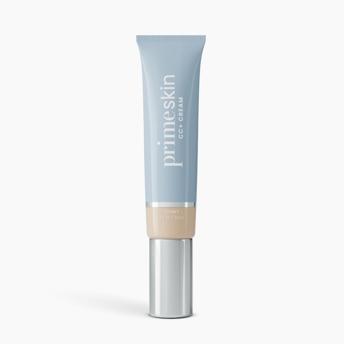 PrimePrometics PrimeSkin CC+ en botella, base ligera para piel madura y tono uniforme.