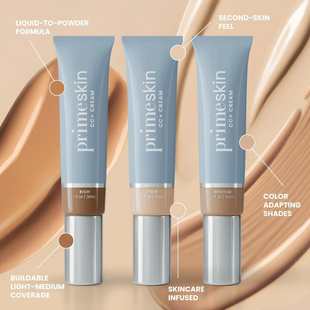 PrimePrometics PrimeSkin CC+ acabado suave mate para una piel más uniforme