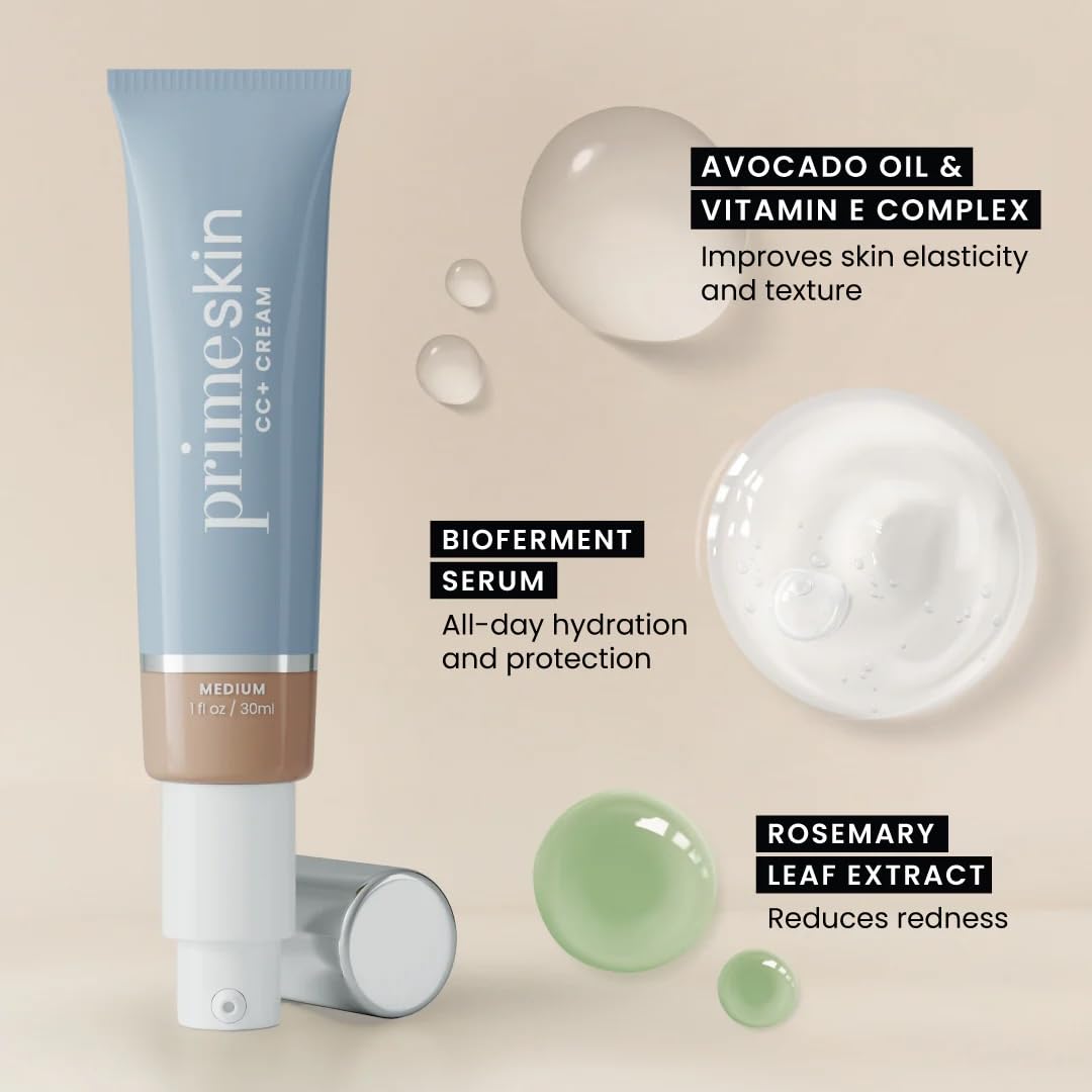 PrimePrometics PrimeSkin CC+ Crema, fórmula hidratante con Biofermento y aceite de aguacate