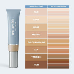 PrimePrometics PrimeSkin CC+ tono adaptable para piel madura ofrece apariencia uniforme