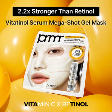 Primera PRMR sérum gel vitamina-c-retinol, textura sedosa para piel radiante.