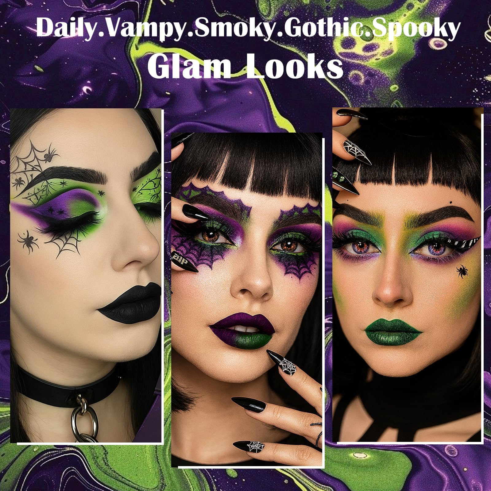 Prism Makeup Paleta Gothic verde destellos para brillo festivo