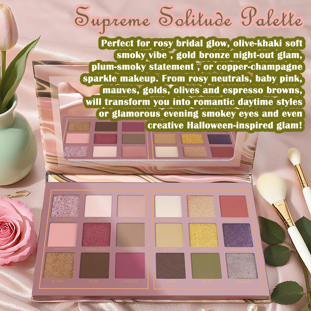Paleta Prism Makeup Pro 18 Colores con duración prolongada para fiestas y trabajo.