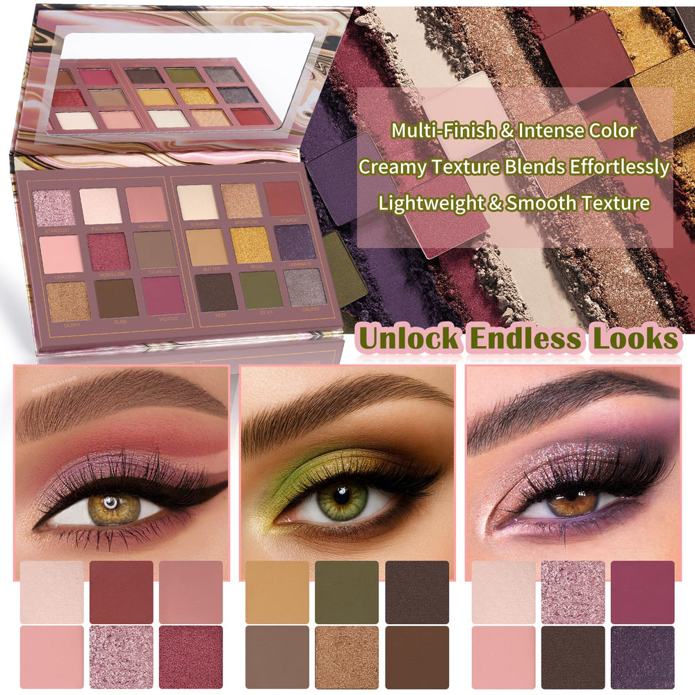 Empaque resistente de Prism Makeup Paleta Pro 18 Colores para viajes y retoques.