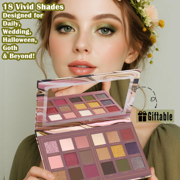 Prism Makeup Paleta Pro 18 Colores con sombras brillantes para efectos luminosos.