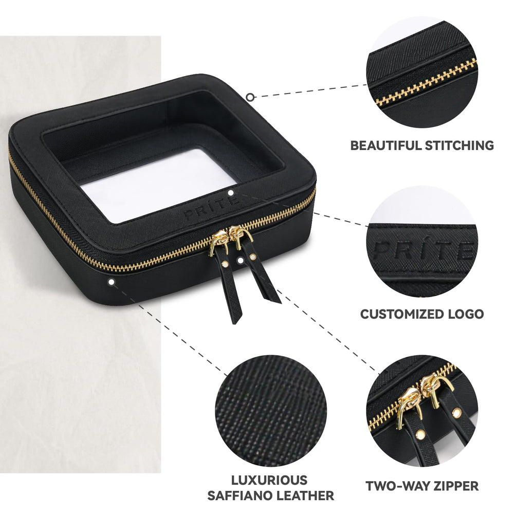 Prite bolsa cosméticos transparente para viaje resistente al agua y fácil limpieza