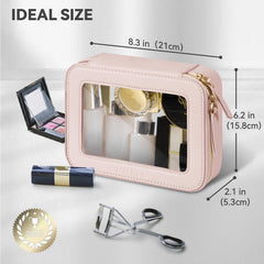 Prite bolsa maquillaje con cierre dorado añade lujo y seguridad.