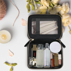 Prite bolsa maquillaje con compartimento para brochas para acceso ordenado