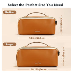 Prite bolsa de maquillaje con tres compartimentos para organizar cosméticos y herramientas.