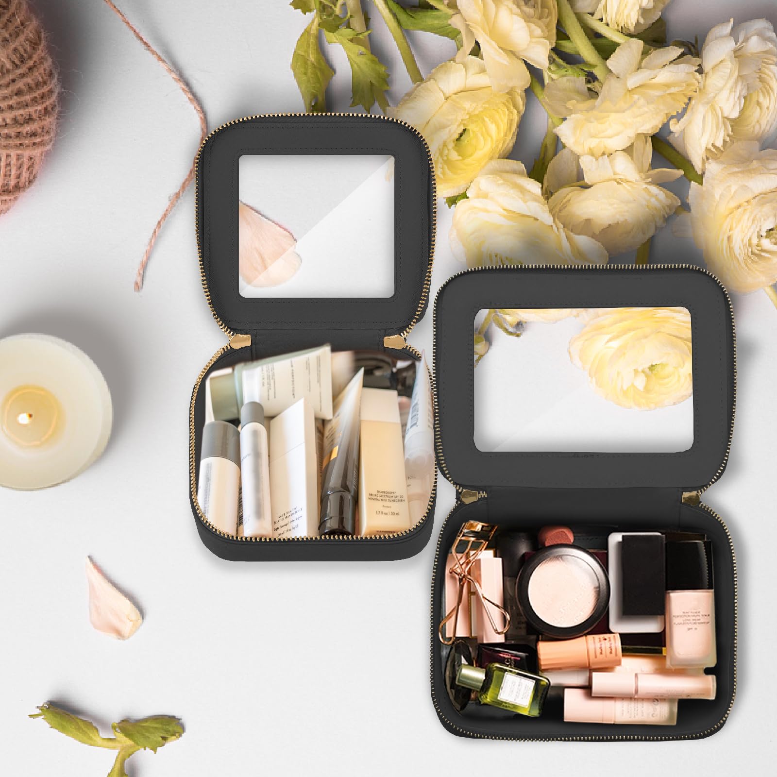 Prite bolsa de maquillaje organización transparente para ver todo de un vistazo