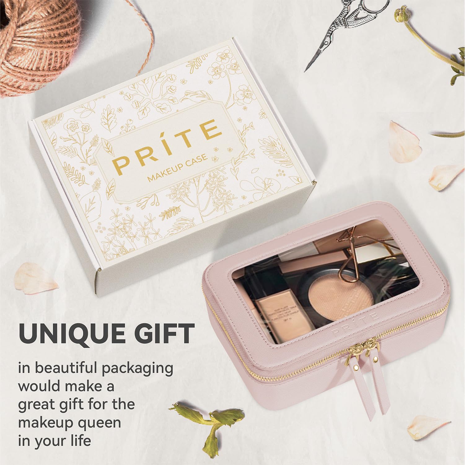Prite bolsa maquillaje resistente al agua facilita limpieza.