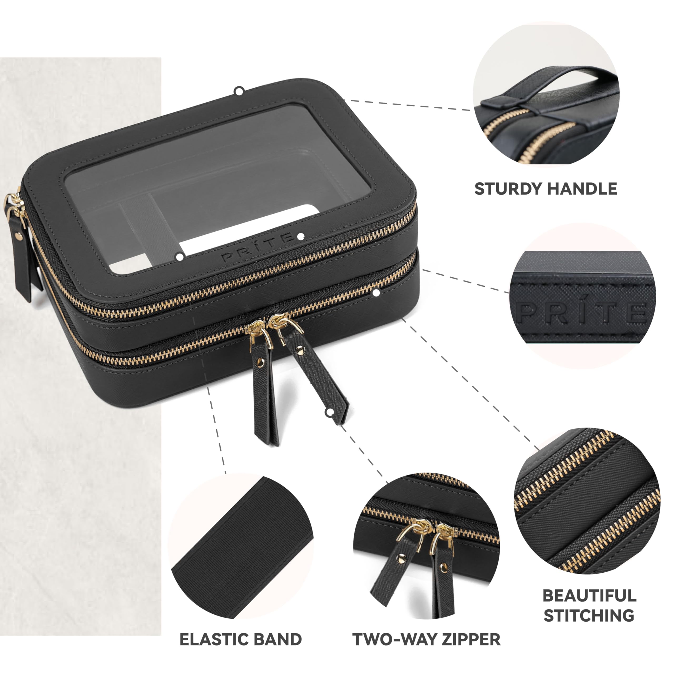 Prite bolsa organizador de viaje con diseño de doble capa elegante