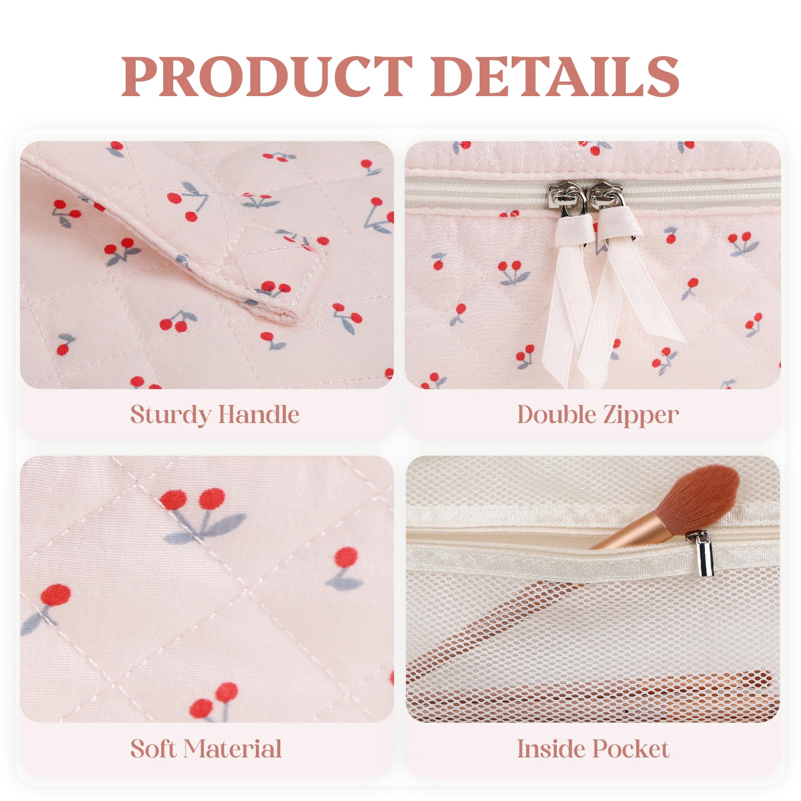 Prite bolsa de toiletry con cremallera doble dorada para acceso sencillo