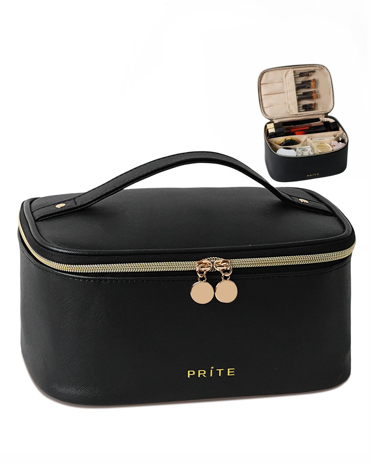 Prite bolso de maquillaje grande para viaje facilita la organización