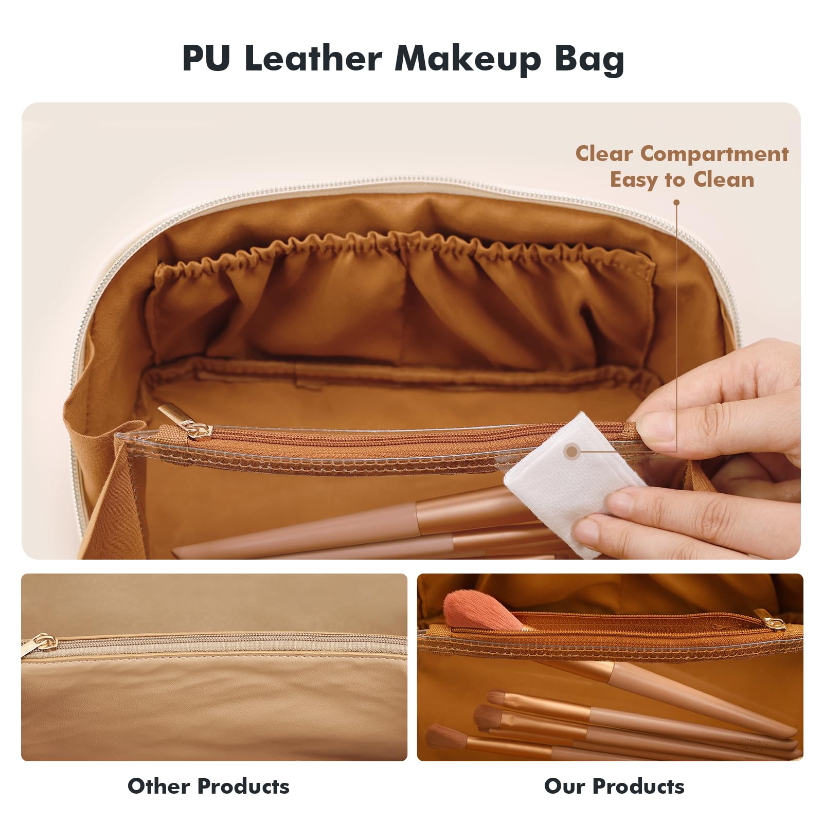 Prite estuche versátil para maquillaje y accesorios electrónicos, ideal para viaje.