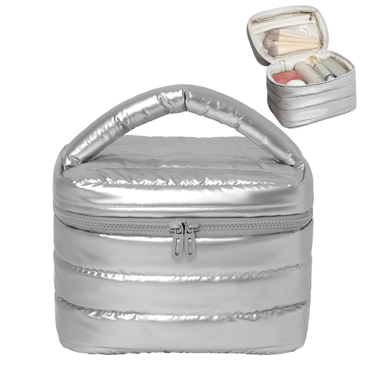 Prite bolso de maquillaje viaje resistente al agua para viajes ordenados.