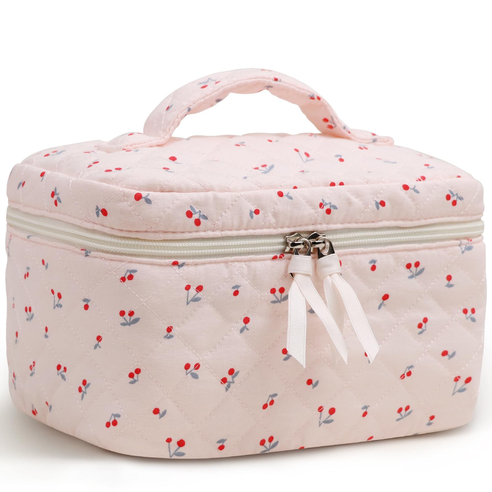 Prite grande bolsa cosméticos con diseño floral para viajes y organización