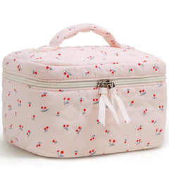 Prite grande bolsa cosméticos con diseño floral para viajes y organización