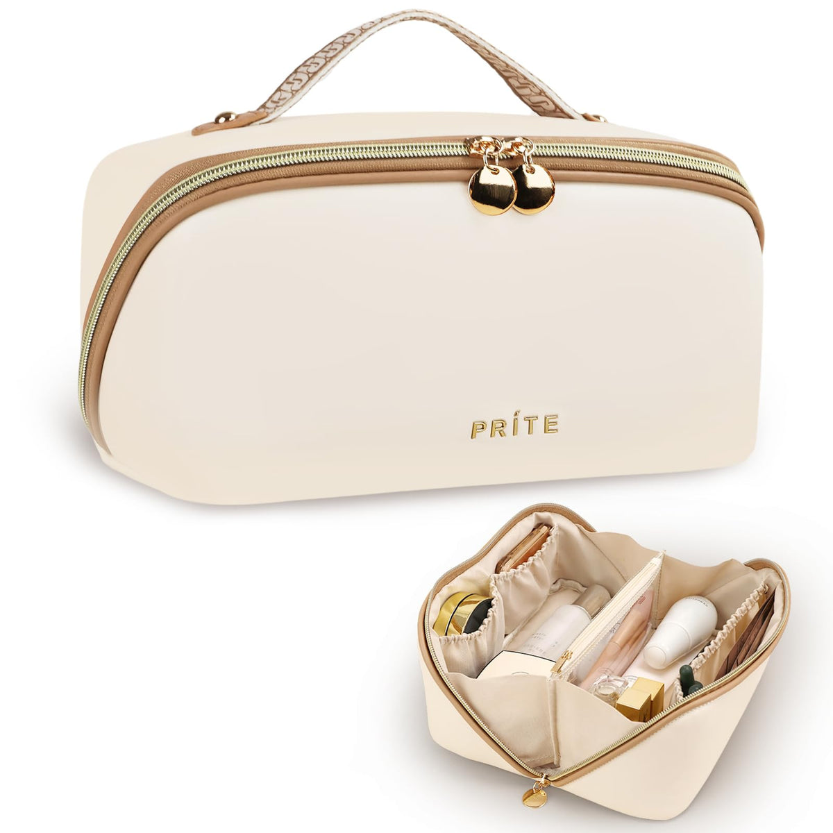 Prite neceser maquillaje mujer frente — diseño compacto ideal para viajar y organizar.