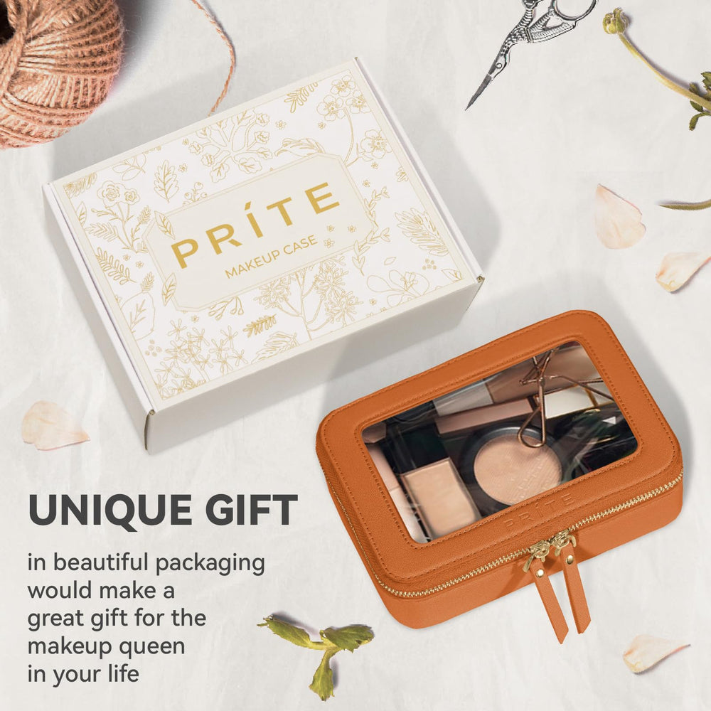 Prite trousse cuir PU marron etanche et facile a nettoyer
