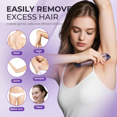 PRITECH Bikini Trimmer mostrando el cabezal dos en uno para diferentes longitudes de vello.