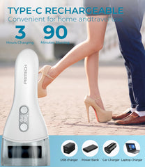 PRITECH indicador de batería en pantalla para saber cuándo recargar.
