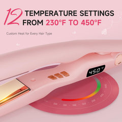 PRITECH plancha de pelo 1 pulgada titanio rosa, iones negativos para reducir estática